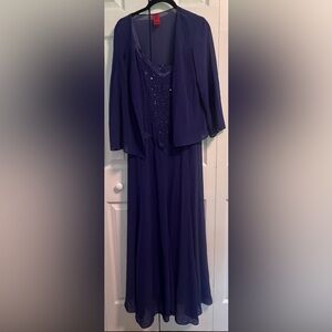 Z Studio Blue Evening Gown with Jacket